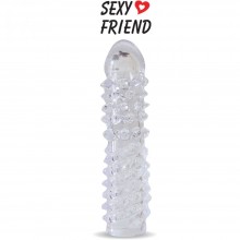 Закрытая насадка на пенис, цвет прозрачный, SF-70124, бренд Sexy Friend, из материала TPR