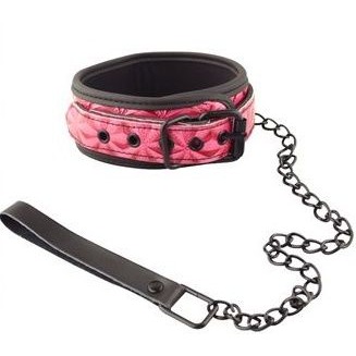 Ошейник с поводком «Collar With Leash», цвет розовый, EK-3103, бренд Aphrodisia, из материала ПВХ