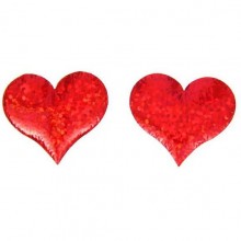 Сердечки-наклейки, голография, набор 20 штук, цвет красный, 1196036, бренд Сувениры