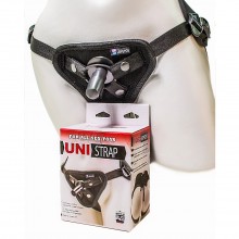 Трусики для страпона «Harness Uni Strap» с корсетом, Биоклон 070003, из материала Неопрен, цвет Черный, One Size (Р 42-48)
