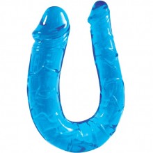 Фаллоимитатор двухголовочный «Twin Head Double Dong», цвет голубой, EE-10013-2, бренд Bior Toys, из материала TPR, длина 29.8 см.