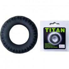 Эреционное кольцо «Titan», имитация автомобильной шины, бренд Baile, цвет Черный, диаметр 2 см.