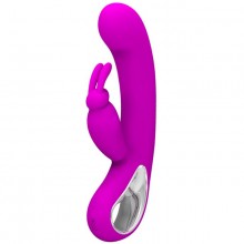 Вибратор-кролик «Webb» с клиторальным стимулятором от Baile Pretty Love, цвет фиолетовый, BI-14420, из материала Силикон, длина 21 см.