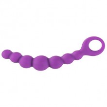 «Bubble Chain» анальная елочка с кольцом, из материала Силикон, цвет Фиолетовый, длина 21 см.