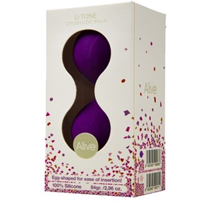 Вагинальные шарики на сцепке, «U-Tone» цвет фиолетовый, 40563, бренд Adrien Lastic, из материала Силикон, длина 18 см.