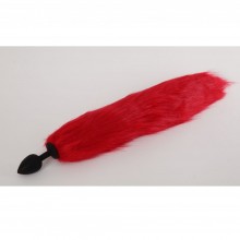 Пробка силиконовая с хвостом «Красная лиса», Luxurious Tail 47161-MM, цвет Красный, диаметр 2.8 см.