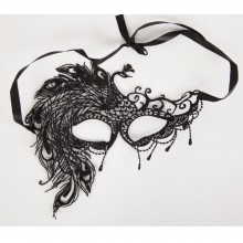 Женская маска «Карнавальная Венеция», White Label 47324-MM, цвет Черный, длина 22 см.