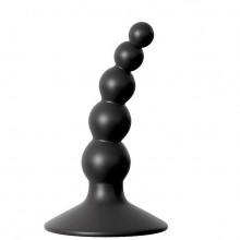 Анальная втулка-елочка на присоске Sex Expert, цвет черный, длина 85 мм, диаметр 15x18x24 мм, SEM-55045, из материала Силикон, длина 8.5 см.