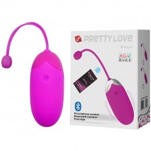 Виброяйцо с управлением через смартфон по Bluetooth, Baile BI-014362hp, из материала Силикон, коллекция Pretty Love, цвет Розовый, длина 7.5 см.