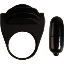 Вибрирующее кольцо для члена «Chester», Baile BI-210137BL, из материала Силикон, цвет Черный, длина 6 см.