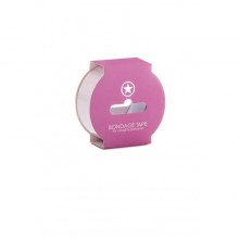 Лента для БДСМ Ouch «Non Sticky Bondage Tape Light Pink», цвет розовый, Shots Media SH-OUBT003LPNK, из материала ПВХ, длина 17.5 см.