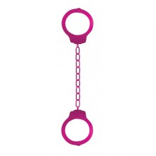 Розовые металлические наручники «Metal Pink», Shots Toys SH-SHT364PNK, бренд Shots Media, длина 44 см.