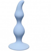 Анальная пробка «Curved Anal Plug Blue», First Time Lola Toys 4105-02Lola, из материала Силикон, цвет Голубой, длина 12.5 см.