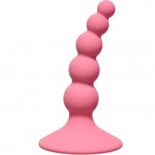 Анальная пробка «Ribbed Plug Pink», First Time Lola Toys 4108-01Lola, из материала Силикон, коллекция First Time by Lola, длина 10.5 см.