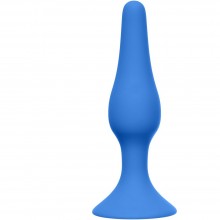 Средняя анальная пробка из силикона «Slim Anal Plug Medium Blue», BackDoor Edition Lola Toys 4206-02Lola, бренд Lola Games, цвет Голубой, длина 11.5 см.