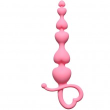 Анальная цепочка для новичков «Begginers Beads Pink» Lola Toys First Time 4102-01Lola, из материала Силикон, цвет Розовый, длина 18 см.