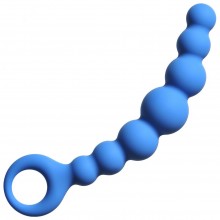 Упругая анальная цепочка «BackDoor Edition Flexible Wand Blue», цвет голубой, Lola Toys 4202-02Lola, из материала Силикон, длина 18 см.