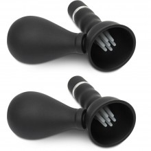 Присоски на соски с вибрацией «Cordless Vibrating Nipple Suckers» от компании PipeDream, цвет черный, 3621-23 PD, из материала ПВХ, длина 13 см.