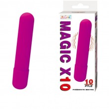 Вибропуля на дистанционном управлении «Magic X10» от компании Baile, цвет фиолетовый, BI-014192, из материала Силикон