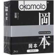 Презервативы Окамото серия «Skinless Skin Super» с двойной смазкой и ароматом ванили и классические, 18 штук, бренд Okamoto
