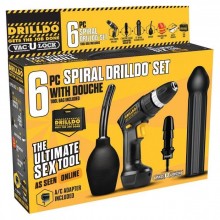 Секс набор «Drilldo Spiral» с ребристым членом, 6 предметов, DDS-002, коллекция Vac-U-Lock