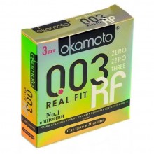 Презервативы Окамото «003 Real Fit» супер тонкие особой облегающей формы, упаковка 18 шт., бренд Okamoto, из материала Латекс