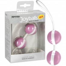 Вагинальные шарики розово-белые, «Joyballs» в сцепке, 15045, бренд JoyDivision, цвет Розовый, диаметр 3.5 см.