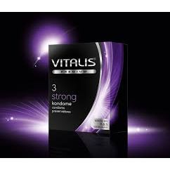 Ультрапрочные презервативы Vitalis Premium «Strong», упаковка 3 шт, из материала Латекс, длина 18 см.