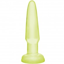 Анальная пробка для начинающих «Beginners Glow», Basix Rubber Worx 426732, бренд PipeDream, цвет Зеленый, длина 11 см.