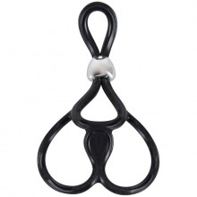 Кольцо для пениса и мошонки «Tripple Ball Cock Ring», бренд Orion, цвет Черный, длина 13 см.