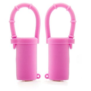 Виброзажимы для груди «Vibrating Nipple Belts Pink», Shots Toys SH-SHT222PNK, из материала Силикон