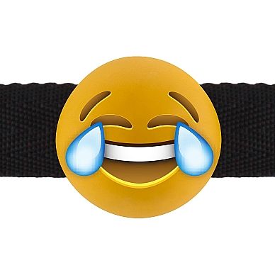 Кляп «Laughing out Loud Emoji» от компании Shots Media, цвет желтый, размер OS, SH-SLI159-3, из материала ПВХ, коллекция S-Line, диаметр 4 см.