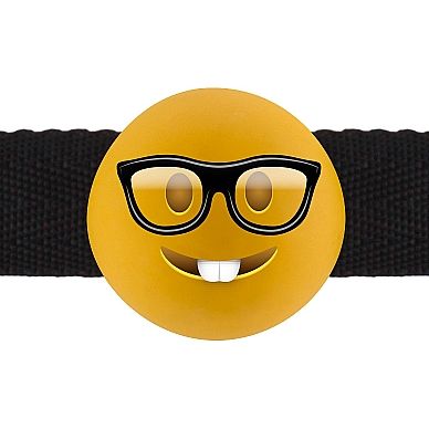 Кляп «Nerd Emoji» от компании Shots Media, цвет желтый, размер OS, SH-SLI159-2, из материала ПВХ, коллекция S-Line, диаметр 4 см.