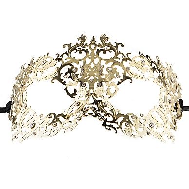 Элегантная БДСМ маска «Forrest Queen Masquerade Gold», золотистая, Ouch SH-OU130GLD, цвет Золотой