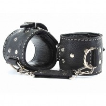 Кожаные наручники черные, BDSM Арсенал 51022ars, цвет Черный