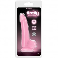 Фаллоимитатор на присоске Firefly «Smooth Glowing Dong - 5 - Pink», цвет розовый, NSN-0477-14, бренд NS Novelties, длина 14.5 см.