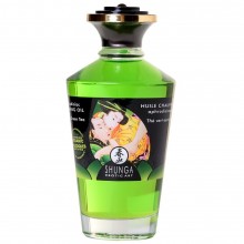 Съедобное интимное масло массажное «Exotic Green Tea», 100 мл, Shunga Aphrodisiac Warming Oil 2311, цвет Зеленый, 100 мл.