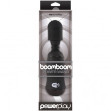 «PowerPlay BoomBoom Power Wand» женский вибромассажер для всего тела ребристый черный, NSN-0316-43, бренд NS Novelties, из материала Пластик АБС, длина 18 см.