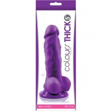 Фаллоимитатор на присоске Colours - Pleasures - Thick 5 Dildo - Purple, цвет фиолетовый, NSN-0405-35, бренд NS Novelties, из материала Силикон, длина 18.29 см.