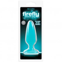 Firefly Pleasure «Plug - Medium - Blue» средняя анальная пробка флуоресцентная голубая, NSN-0475-37, бренд NS Novelties, длина 12.7 см.