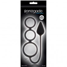 Анальная пробка с эрекционными кольцами Renegade «3 Ring Circus - Small - Black», NSN-1109-43, бренд NS Novelties, длина 33.7 см.