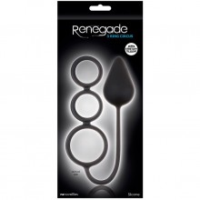 Анальная пробка с эрекционными кольцами Renegade «3 Ring Circus - Large - Black», NSN-1109-63, бренд NS Novelties, длина 36.5 см.