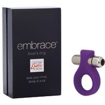 Вибро-насадка EMBRACE LOVERS RING фиолетовая, бренд CalExotics, коллекция Embrace Collection, длина 7 см.