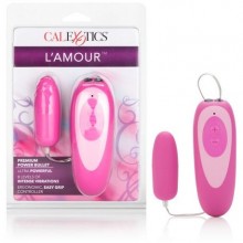 Мультискоростная вибропуля с выносным пультом «LAmour Premium Power Pack», цвет розовый, SE-4658-04-3, бренд CalExotics, длина 7 см.