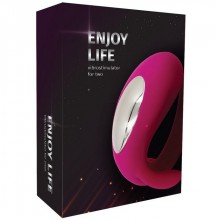 Интимный вибратор для двоих «Enjoy Life», цвет розовый, RA-308, бренд RestArt, длина 8.8 см.