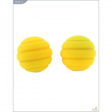 Тренажер Кегеля «Twistty», металлические шарики с силиконовым покрытием, цвет желтый, Maia 18-08-Y1, диаметр 2.8 см.