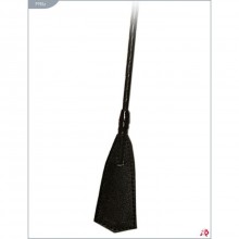 Кожаный витой стек с наконечником «хлопушка», цвет черный, Подиум Р190г, длина 85 см.