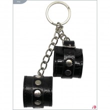 Сувенир-брелок наручники, Подиум Р93, из материала Кожа, цвет Черный