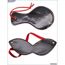 БДСМ набор: закрытая маска, хлопушка, P3349, бренд PentHouse, из материала Кожа, цвет Черный, длина 17 см.