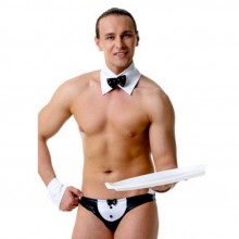 Сексуальный мужской костюм «Официант», цвет черный, размер 48-50, Le Frivole 02890